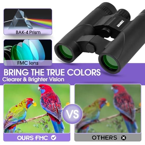 10x25 Binoculars for Adults Mini Pocket Compact Binoculars Waterproof Small Binocular for Bird Watching Travel Stargazing Outdoor Sports Orange — view 2