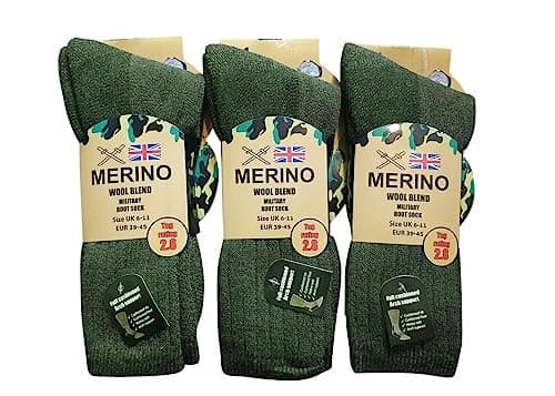 2 Pairs Mens Merino Military Wool Warm Long Thick Thermal Hiking Walking Army Combat 2.8 Tog Size 6-11 Rozgul­®