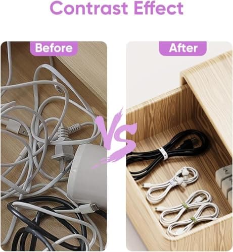 12pcs Silicone Cable Ties - Reusable Cable Ties for organizing Earphones, Phone Chargers, Computer Cables, and Home Appliance Cords - Perfect for Tidy Cable Management — view 4