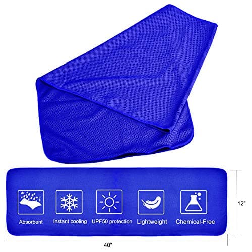 4 Packs Cooling Towel (40"x12"),Ice Towel,Soft Breathable Instant Towel,Microfiber Cool Towel for Yoga,Golf,Sport,Gym,Workout,Camping,Fitness,Outdoor &More Activities (Blue/Gray/Black/Dark Blue) — view 3