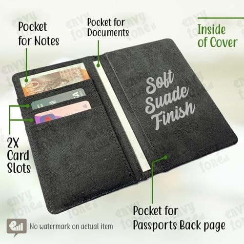 EnvyFone Personalised Passport Cover Holder - Football Pitch Shot for Goal Fan Team - Any Name - Boys or Girls Kids Adults Teens - Holiday Accessory Gift — view 2