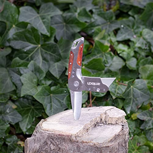Amtech - 2-in-1 Craft Knife and Folding Utility Knife, Durable and Rust-Proof Stainless Steel, Comfortable Handle for Reduced Hand Fatigue, Lightweight and Portable (Includes 5 SK5 Blades) — view 4