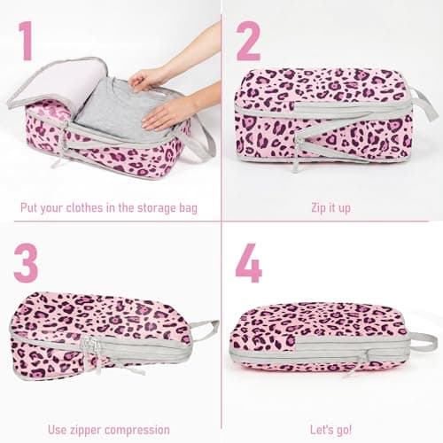 Compression Packing Cubes for Travel, Travel Essentials Luggage Organizer bags for Suitcase, Durable Compression Travel Packing Cubes for Carry on Backpack — view 4