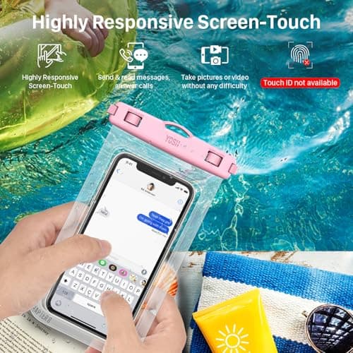 YOSH Waterproof Phone Pouch [IPX8 Certified], Fits Up to 7.0", Pink — view 3