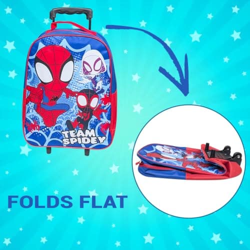 Marvel Spiderman Kids Cabin Bag Suitcase for Boys - Lightweight with Wheels & Telescopic Handle - Ideal for Short Breaks, Holidays, Sleepovers, School Trips (Spiderman) — view 4