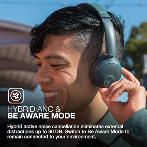 JLab Go Lux ANC Noise Cancelling Headphones - On Ear Bluetooth, Sage — view 4