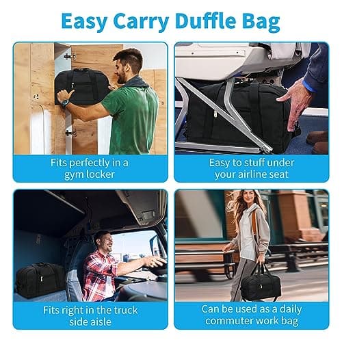 YoKelly Small Duffle Bag 14 inch Carry On Mini Duffel Bag Lightweight for Travel Gym Sport-Black — view 2