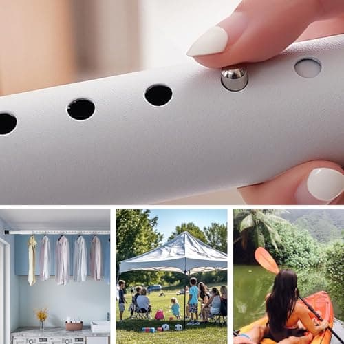 Mardatt 21PCS 7 Sizes Push Button Spring Clips Kit, Stainless Steel Push Button Clips, V Shaped Tent Pole Clips, Spring Snap Clips Locking Tube Pin for Camping Kayak Paddle Tent Pole — view 4