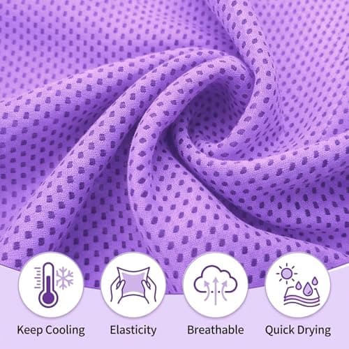 YFHUVB 2 Pcs Cooling Towel, Gym Towels For Women With Portable Silicone Sleeves, Hot Yoga Towel, Sweat Towels For Gym, Instant Cooling For Outdoor Sports, Lake Blue And Purple — view 3