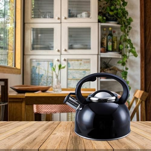 Liberty Leisure 2.5L Black Whistling Kettle - Stainless Steel Camping Kettle for Gas Stove - Portable Kettle for Travel, Hiking, Caravan, Motorhome & Camping Essentials — view 5