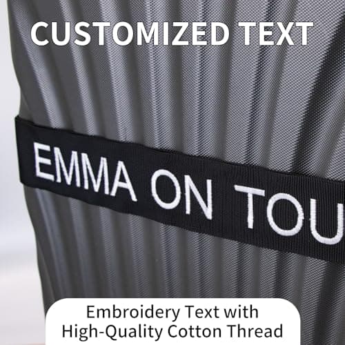Personalized Luggage Straps Personalized with TSA Approved Lock, Custom Embroidered Name Travel Suitcase Belt with Buckle, 200CM Adjustable Luggage Straps (combination lock, 1) — view 4