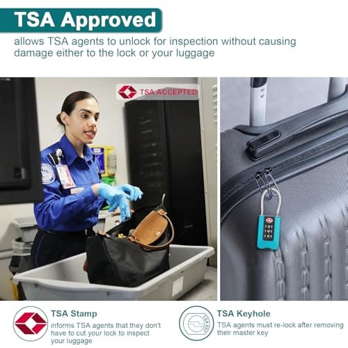 ZHEGE Luggage Locks, Suitcase Padlocks Combination (2P, Blue) — view 2