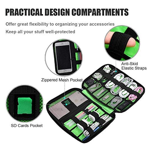 OrgaWise Travel Cable Organiser, Electronics Bag (Flat-Black) — view 4