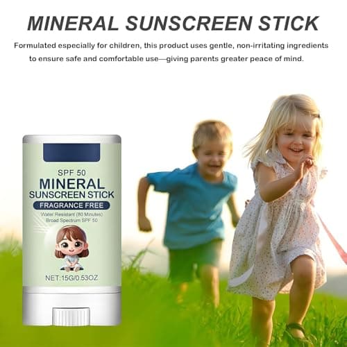 Fragrance-Free Mineral Sunscreen Stick SPF 50 for Face & Sensitive Skin - Waterproof, Broad Spectrum UVA UVB Protection, Travel Size for Outdoor, Beach & Daily Use, Non-Greasy Formula, Gentle — view 2
