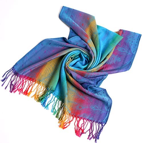 Cocila Women Lady Fashion Folk-Custom Retro Tassel Scarf Wrap Shawl Travel Scarves Large Head (Multicolor, One Size) Gifts For Young Accessories Autumn Snood Men Womens Clothing Fleece Gift Sets — view 3