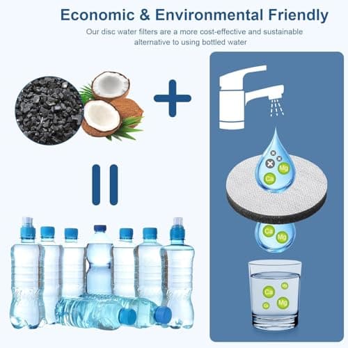 KIMHOME 4 Pack Water Filter – Compatible with Brita Fill & Go Water Filter Bottles, Sport Bottles and Carafes, 5.5CM Activated Carbon Filter Reduces Chlorine, Microparticles & Imp — view 3