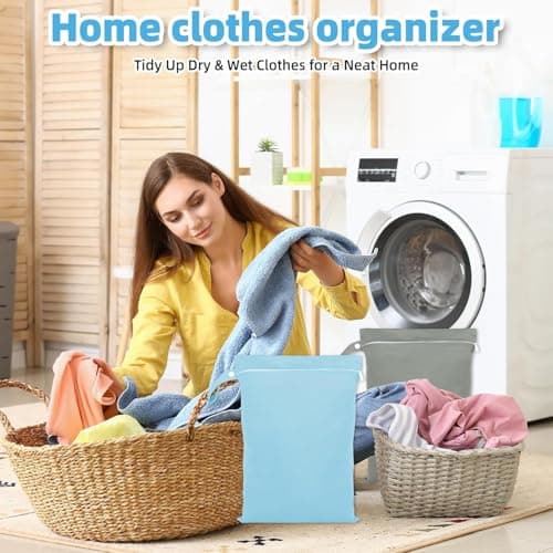 GOEDEKE 3 PCS Wet Bags, Reusable Cloth Diaper Bags with Handle and Zipper, 40 x 30 cm Wet Bags for Swimming Travel, Washable Wet Dry Bag for Travel, Beach, Camping, Swimming, Gym (Grey, Blue, Pink) — view 6