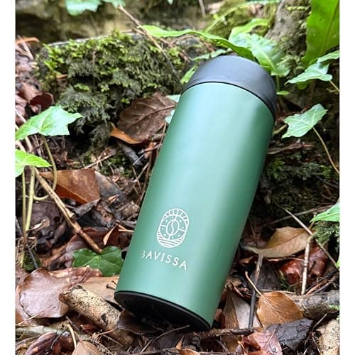 BAVISSA 360° Travel Mug, 400 ml, Leakproof, Double Walled (Khaki Green) — view 5