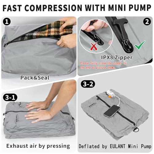 EULANT 38L TPU Travel Vacuum Bags With Pump for Suitcases/Luggage/Backpack — view 5