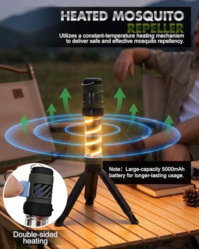 Mosquito Repellent Light, Portable Mosquito Lamp with Rechargeable Battery,Waterproof Camping Light, for Camping, Backpacker, Outdoor & Indoor Use - Black — view 6