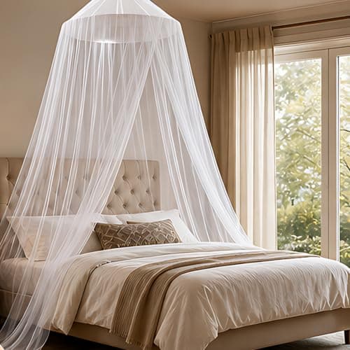 Mosquito Net for Bed,Mosquito Net Dome Tent,Large White Bed Canopy, Hanging Bed Net, Easy Installation Ideal - Hanging Net for Outdoor & Bedroom Use, Travel,Portable Mosquito Protection for Travelers — view 6