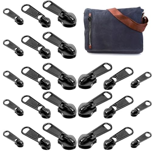 18 Pcs Metal Zipper Sliders Replacement Black Fasteners