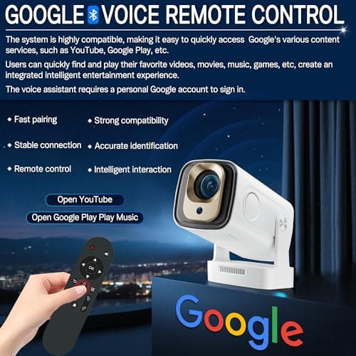 Mini Projector 4K Portable 16000L 1080P HD WiFi/BT5.4 Projector for Bedroom Smart Projectors for Home Cinema Movie Certified & Electric Focus — view 4