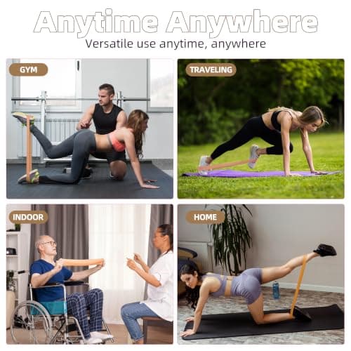 Fitness Bands Set of 5 Resistance Bands with 5 Levels Exercise Bands for Home Fitness, Stretching, Strength Training, Physiotherapy, Pilates, Yoga, Elastic Workout Bands for Women (Coffee) — view 6