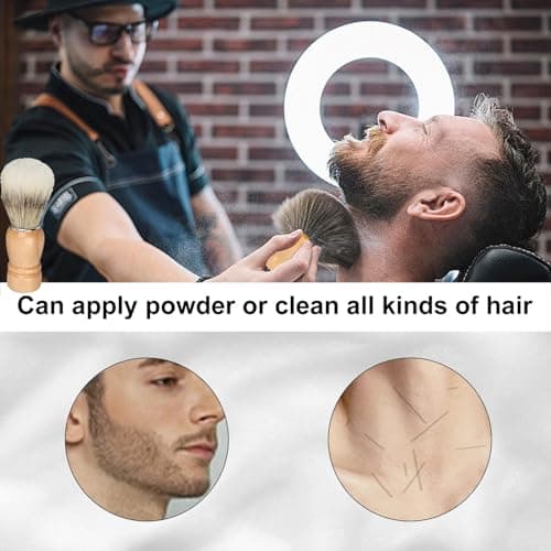 Weenwill Shaving Brush,2 PCS Men's Shaving Brush,Traditional Wet Shave Brushes for Rich Lather,Bristle Brushes & Travel Grooming Kit,Ideal with Shaving Soap,Cream & Foam (Wood Handle) — view 2