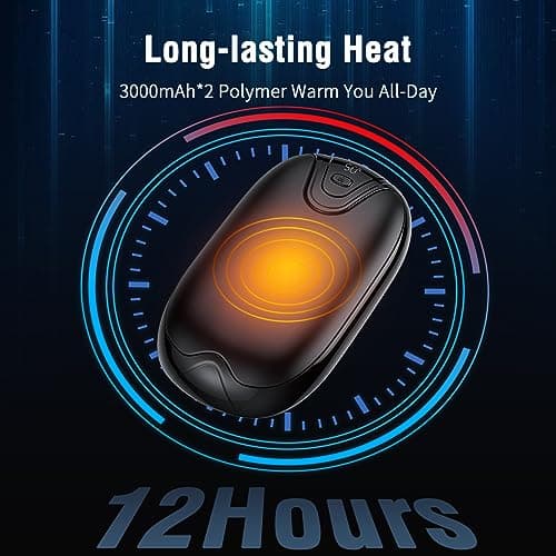 Hand Warmers,3 Heat Levels Rechargeable Hand Warmer,12 Hrs Long Lasting Portable Pocket Heater,2 in 1 Magnetic Hand warmer with LCD Digital Screen for Home Camping Hunting Outdoor,Best Winter Gift — view 4