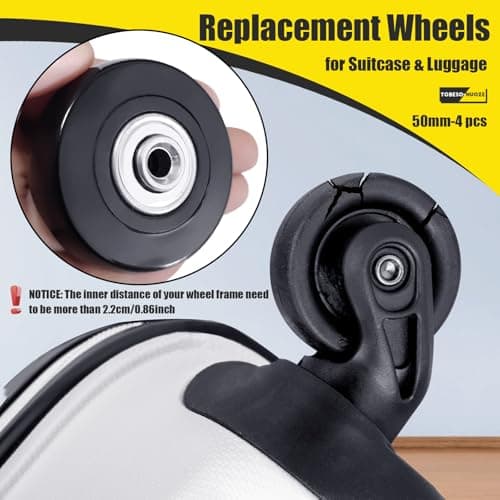 Luggage Suitcase Replacement Wheels 50mm 4 Pieces Suitcase Wheels Replacement Wheel (50 * 22) — view 3