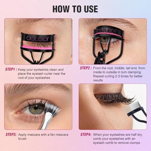 docolor Eyelash Curler Makeup Kit Lash Comb Brow Razor Eye Brush — view 5