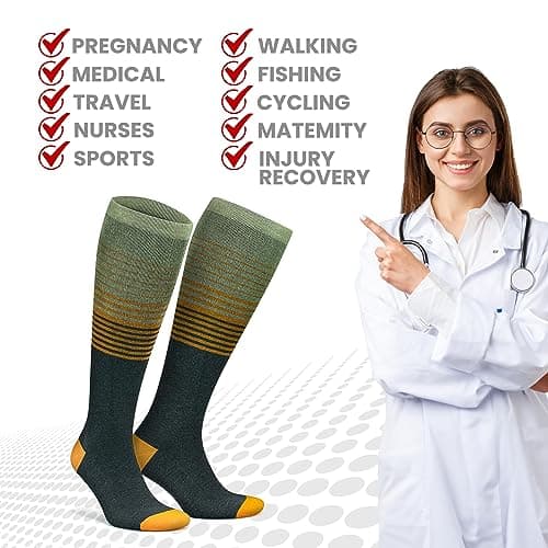GoWith 2 Pairs Compression Socks 15-20 mmHg, Viscose Made from Bamboo — view 6