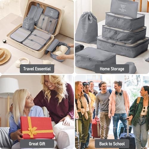 Packing Cubes for Suitcases, 10 pcs Travel Organiser Packing Bags for Clothes Shoes Toiletries Travel Luggage Organizers Storage Bags — view 5