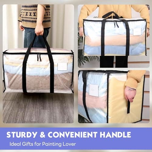 4 Pack Moving Bags - 69×36×38cm PE Waterproof Storage Bags with Zips — view 6