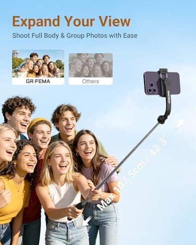 GRIFEMA Selfie Stick Tripod 107cm Extendable, 360 Rotating Mount — view 2