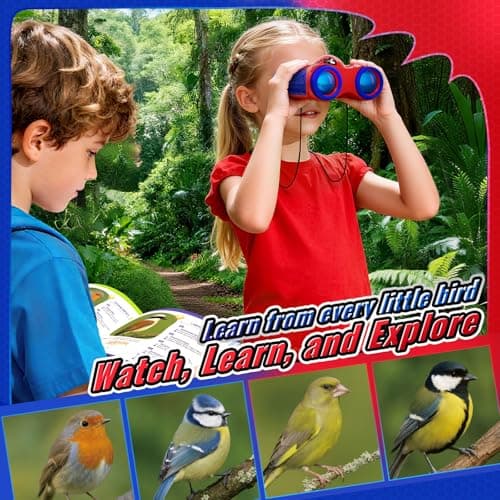 Toys for 3-9 Year Old Boy Binoculars Kids with Bird Watching Manual & Compass, Outdoor Garden Toys Kids Toy Age 3-9, 3 4 5 6 7 8 9 Year Old Boy Gifts Birthday Present Educational Toy Toddler — view 3