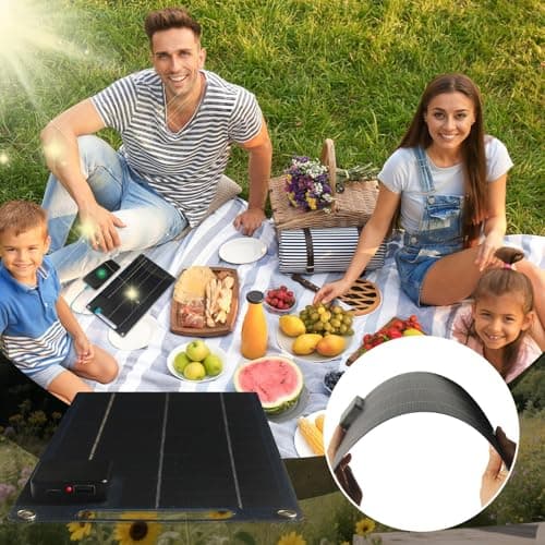Portable Solar Panel - Solar Generator | 100W Outdoor Smartphone Charger | Waterproof Charging Bank for Travel Camping Hunting RV Survival Beach Backpacking Boating - Outdoor Camping — view 2