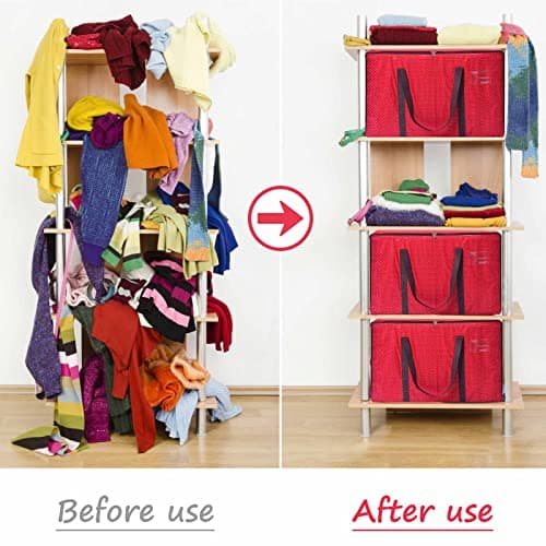Rainberg 110L Large Storage Bag, Fabric Clothes Bag, Thick Large Size Under Bed Storage, duvet storage bag, Moisture proof. (Red) — view 5