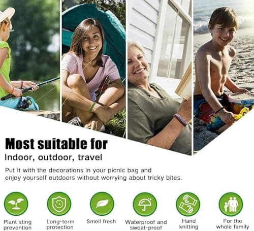 Leikedun 5 Pack Mosquito Repellent Bracelet Leather Adjustable — view 4