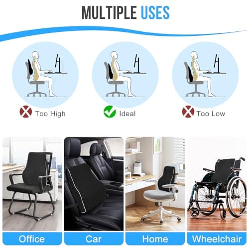 GOXIFACA Lumbar Support Cushion, Memory Foam Back Support for Office Chair — view 6