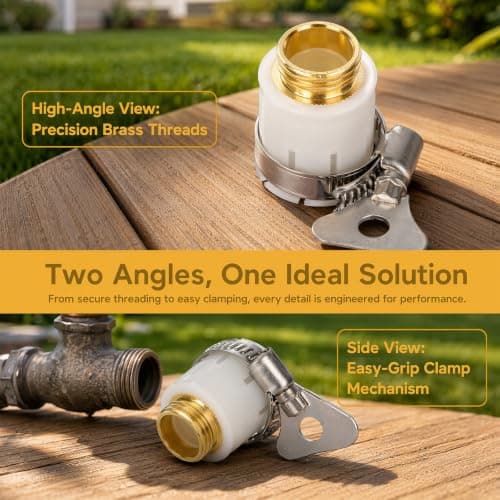 KIPTVO Universal Tap Adapter, 16-28mm Adjustable Faucet Adapter, Tap Connector for Kitchen Tap, Tap Adapter for Hose, Sink Hose Adapter, Hose Tap Connectors Kitchen Sink, Quick-Connect for Garden — view 3
