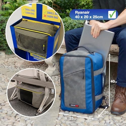 Cabin Max Ryanair Cabin Bag Underseat Hand Luggage Travel Backpack 40x20x25 — view 6
