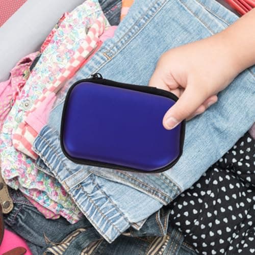 Portable Earphone Organizer Bag 2 Pcs Nylon Aluminium Alloy Black Blue — view 6