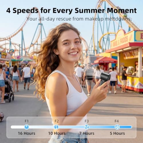 Otlonpe Mini Handheld Fan Rechargeable, 4000mAh Battery Portable Turbo Fan — view 3
