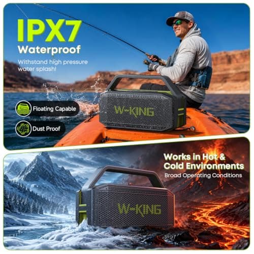 W-KING Bluetooth Speaker, 100W Peak HD IPX7 Portable Speakers Wireless Loud — view 3