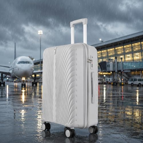 Fly Kite Luggage Carry On Cabin Suitcase 50 x 33 x 19 cm, 18 inch - 100% Polypropylene Hard Shell Aluminium Trolley Handle Real TSA Secure Lock 3 Digit 360° Smooth Detachable Wheels Light Grey — view 4