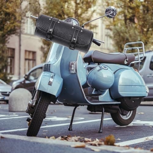 Faux Leather Motorcycle Tail Bag for Cruiser, Large Capacity Black Storage — view 5