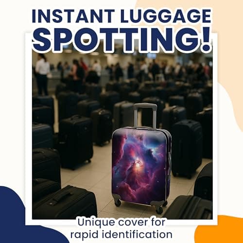 Suitcase Cover with Luggage Tag, Suitcase Protector Cover with Zipper — view 2