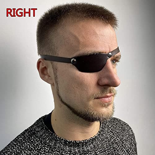 Vintage Single Eye Patch - Retro PU Leather Eye Mask - Fashion Novelty Eye Cover - Medieval Steampunk Retro Leather Mask - for Adults Halloween Cosplay Costume Accessories (right) — view 4